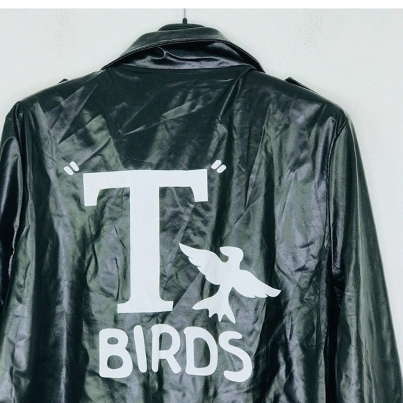 T-Birds Grease Faux Leather jacket XL Costume. C - Picture 2 of 5